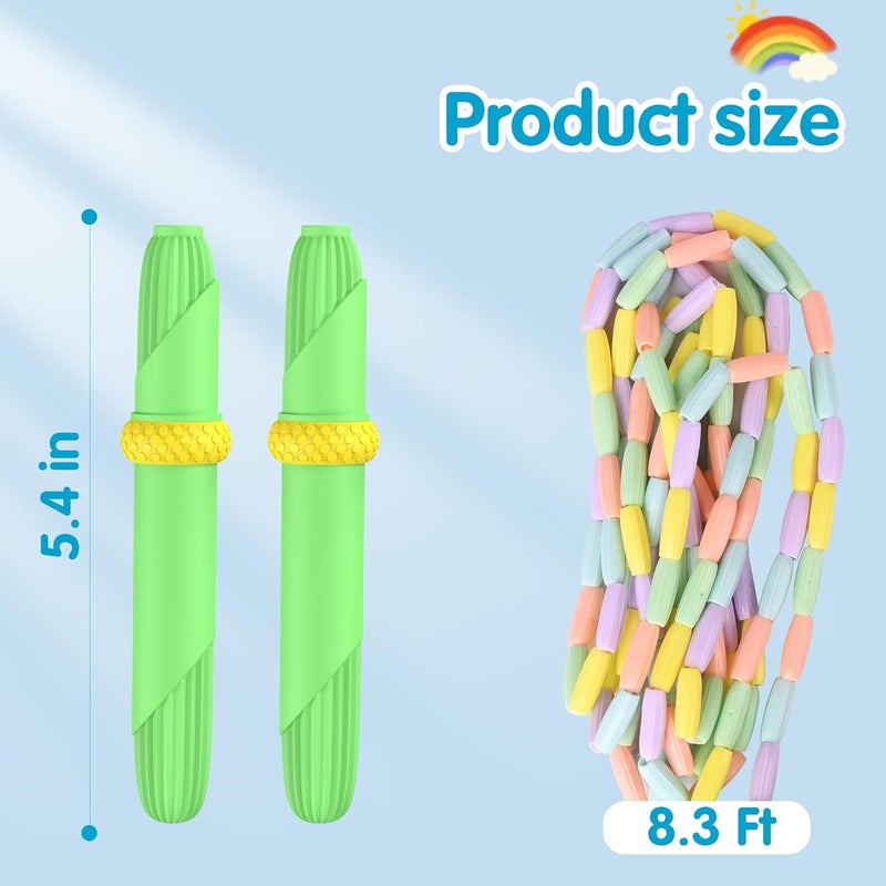 Ace one Beaded Jump Rope 1 Pack/2 Pack, Segmented Skipping Rope for Kids Adults, Adjustable Tangle-Free Toddler Jumping Rope for Fitness Exercise Training - Image 5